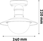 Avide Εξωτερικό Φωτιστικό Οροφής Imperial 1xE27 IP44 Antique Λευκό